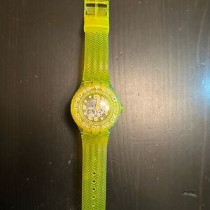 SWATCH Yellow Lemon Profond Skeleton Dial Translucent Watch